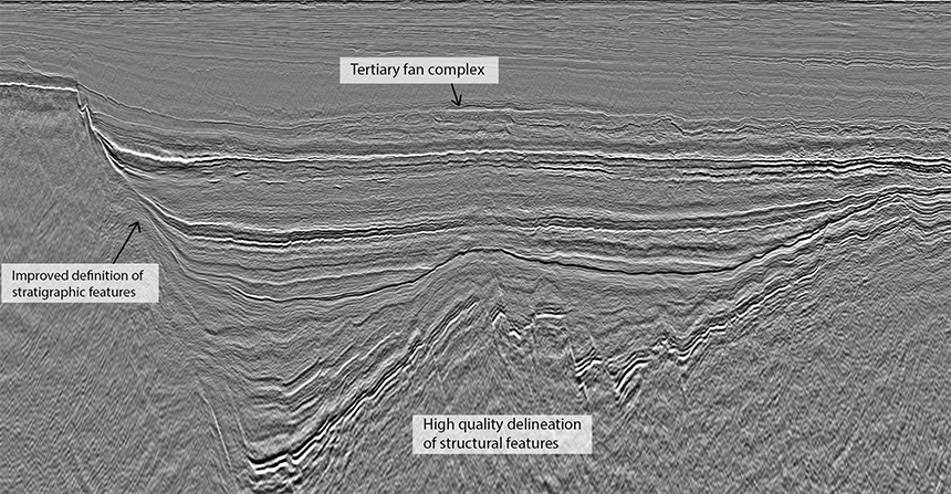 Viking Graben : Regional depth imaging provides high quality delineation of structural features and improved definition of stratigraphic detail