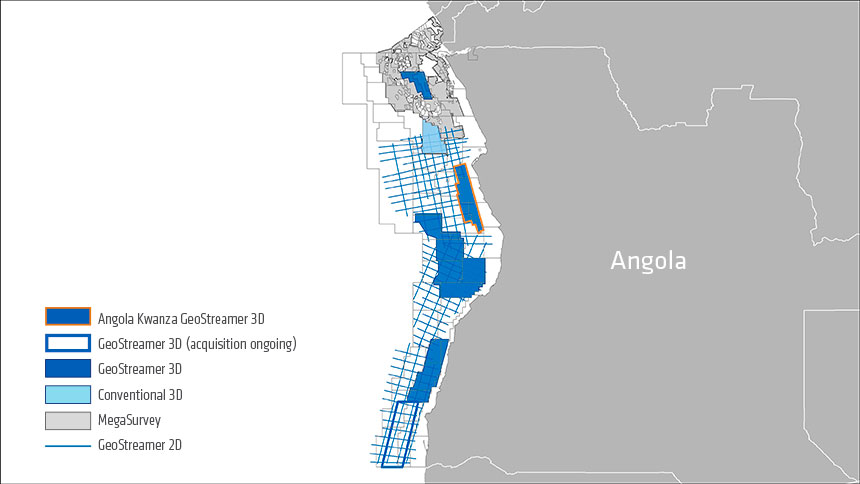 Angola Kwanza polygon | GeoStreamer MC3D seismic 