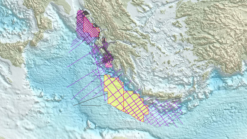 Greece offshore acreage and seismic coverage 2017 licencing