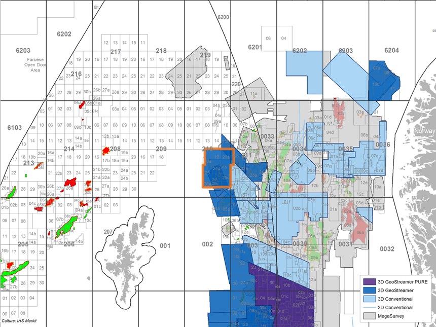 Location of East Shetland Basin 2020 acquisition area
