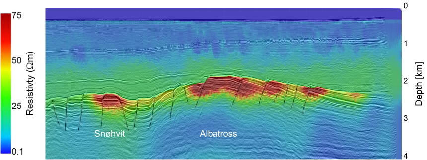 Example of a seismically guided inversion from the Barents Sea, Towed Streamer EM and GeoStreamer data acquired simultaneously in 2013