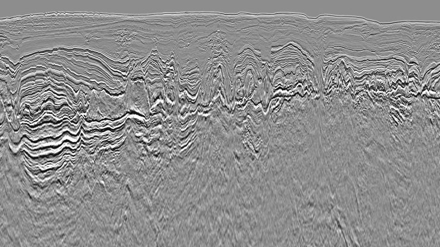 3D GeoStreamer fast-track | Regional seismic line from the Kwanza Shelf